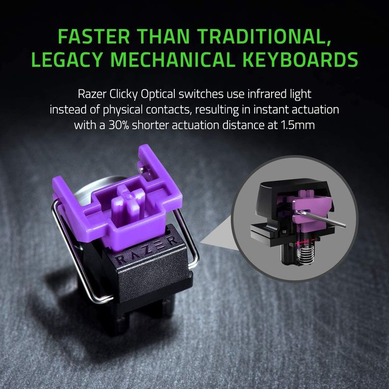 Teclado Gamer Razer Huntsman Mini Blanco Purple Sw Ingles-4