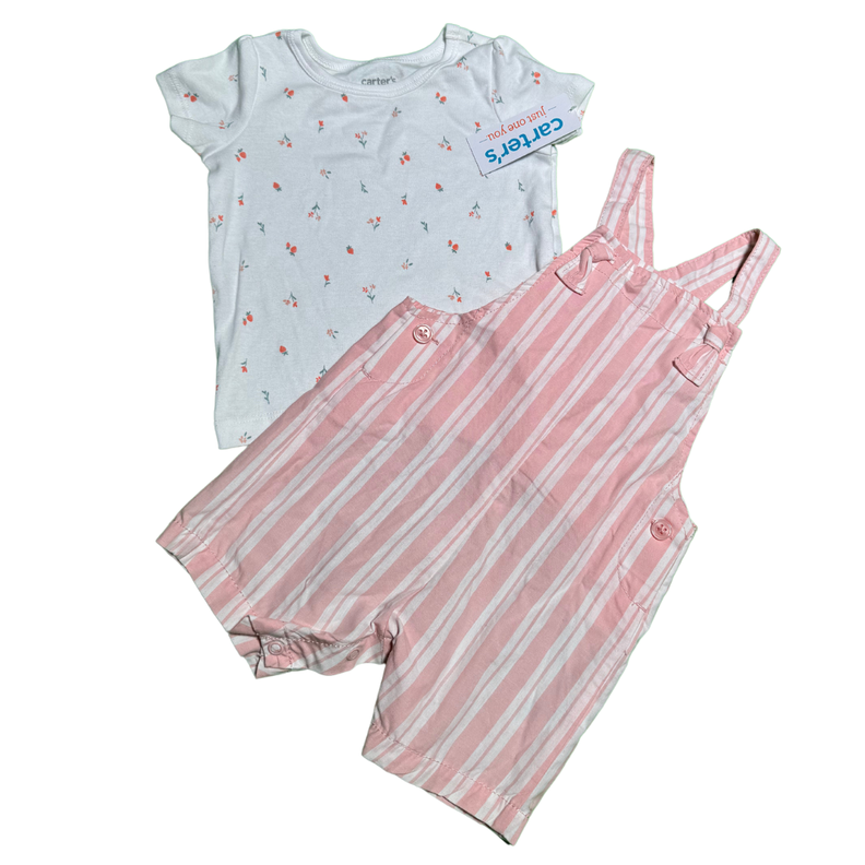 Conjunto Ñiña Carters 2 Piezas Rosa Blanco Edad 9 Meses-0