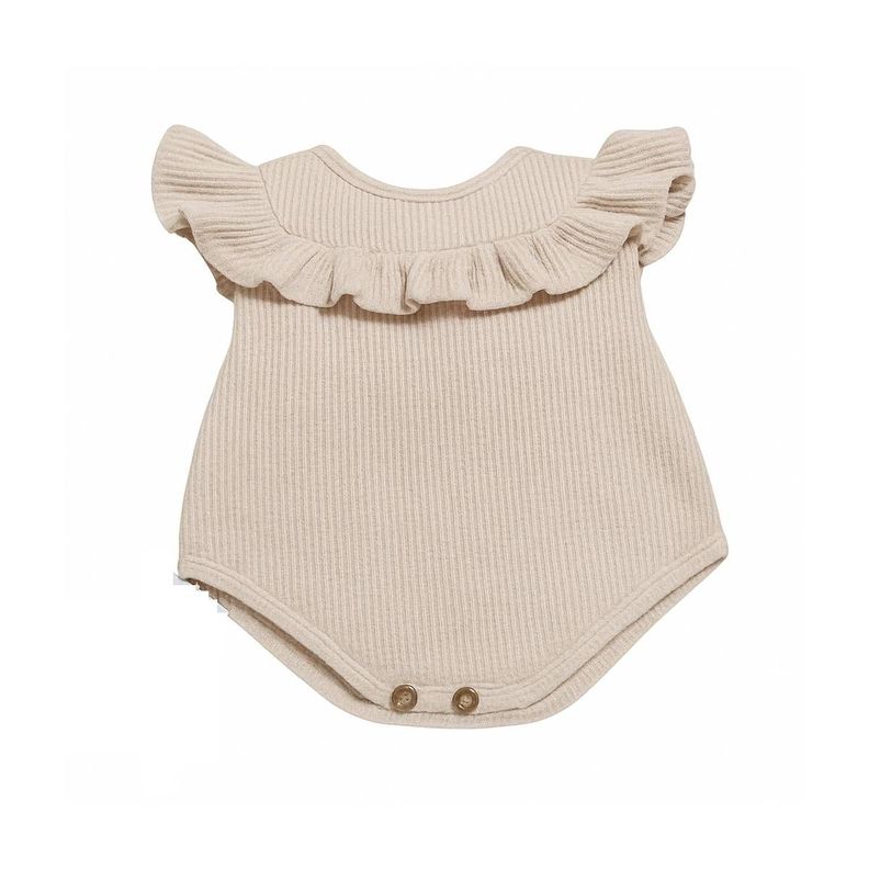 Body de algodón para bebé tejido a mano 73 cm Beige-0