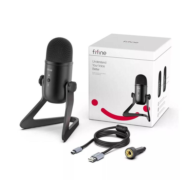 Micrófono Condensador Fifine Negro USB K678-0