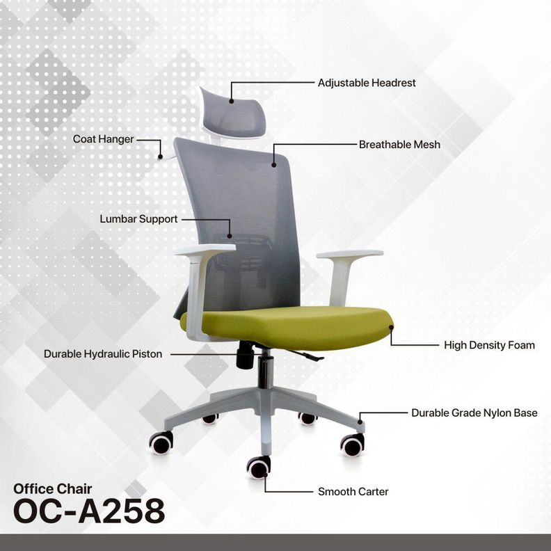 Silla de Oficina Fantech OCA258 Gris-2