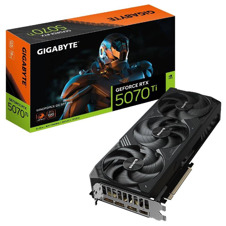 Tarjeta de Video Gigabyte RTX 5070 Ti WINDFORCE SFF 16G-0
