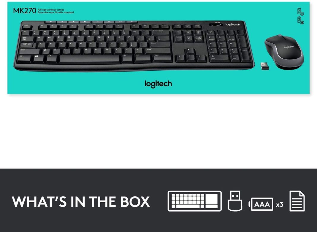 Teclado y Mouse Logitech Inalambrico MK270 Antiderrame-5