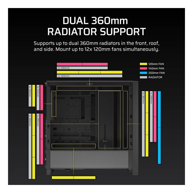Gabinete Corsair FRAME 4000D - Negro-3