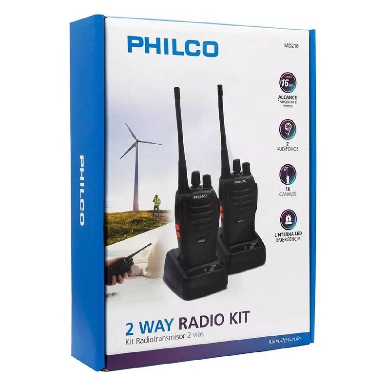 Kit Radiotransmisor 2 Vias c/Manos Libres Philco MD-216-1