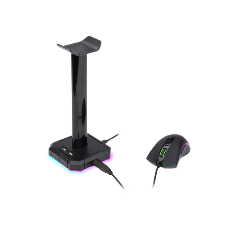 Soporte audifonos Redragon Scepter Pro HA300 RGB 4 USB-3