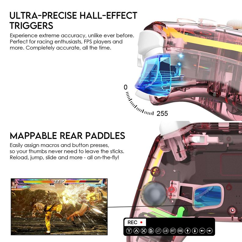 Control Inalambrico Fantech NOVA PRO ATOMIC Rosado WGP14V2-5