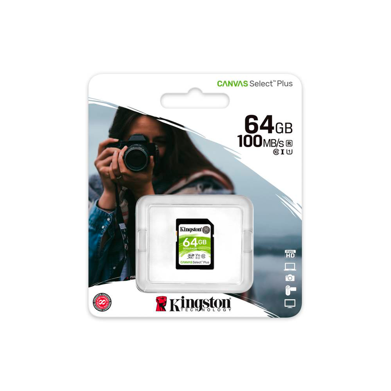 Tarjeta de Memoria SD Kingston Canvas Select 64GB 100MB/s-0