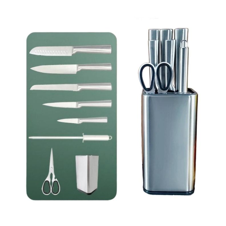 Set 8 Cuchillos Cocina VG10 Acero con Soporte