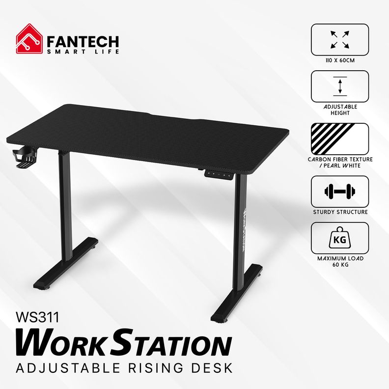 Escritorio Home Office Fantech Ws311 Negro Eléctrico-9