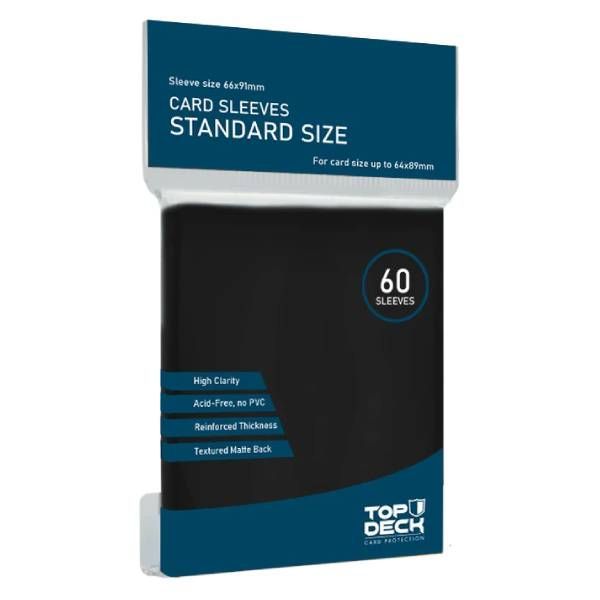 Protector de cartas tamaño Standard Top Deck Negro (66x91)-0