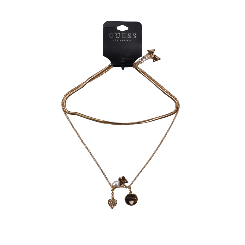 Collar Guess Color Dorado Dije Corazon Triangulos-0