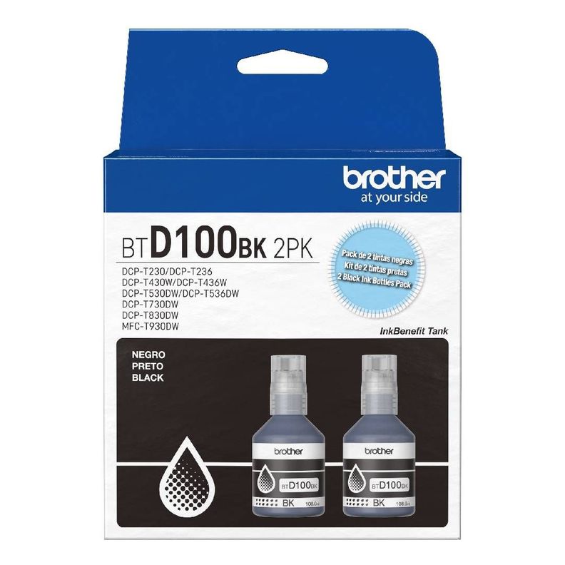 Pack 2 Tintas Brother BTD100BK Negro-0