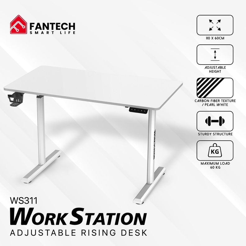 Escritorio Home Office Fantech Ws311 Blanco Eléctrico-4