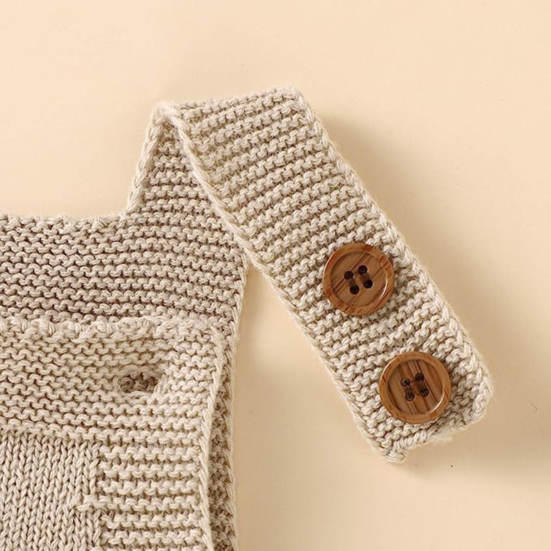 Enterito para Bebe Knit sin Mangas con Sombrero 90cm Caqui-3