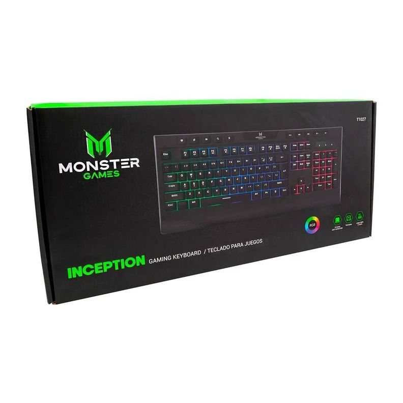 Teclado Gamer Monster Games Inception Membrana USB-3