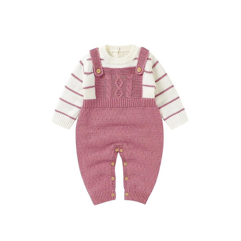 Bebé Body de color rosado combinado patrón de rayas 73 cm-0
