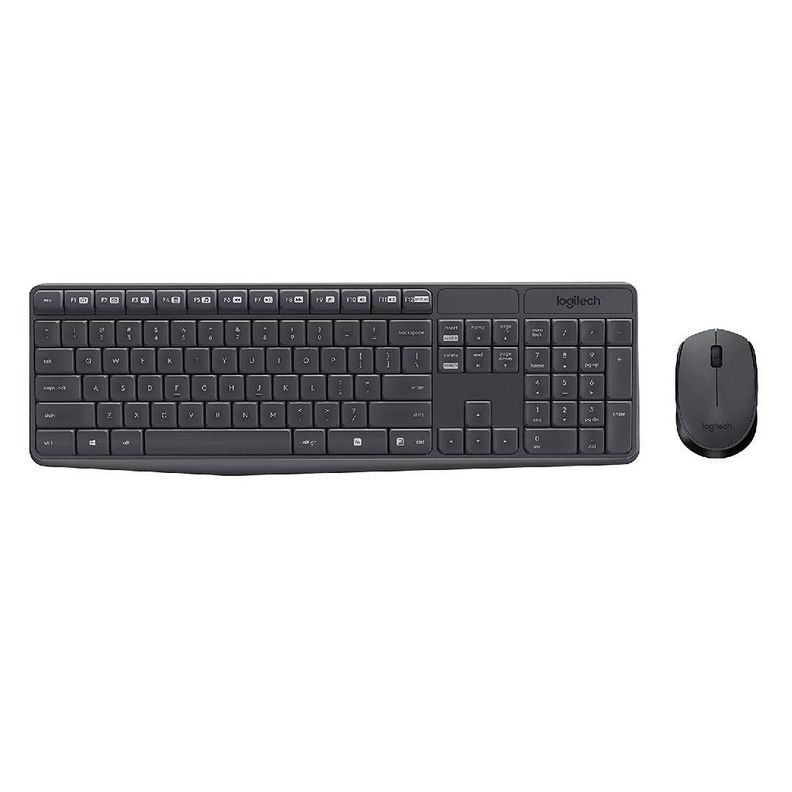 Teclado y Mouse Logitech MK235 Negro Antiderrame