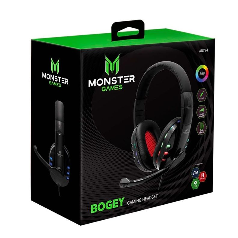 Audifono Gamer Monster Games Bogey RGB Jack 3.5mm-3