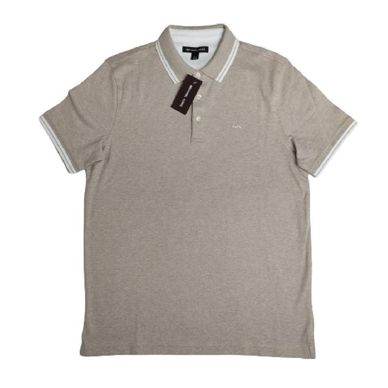 Polera MK Beige Con Cuello Linea Blanca Talla S-1