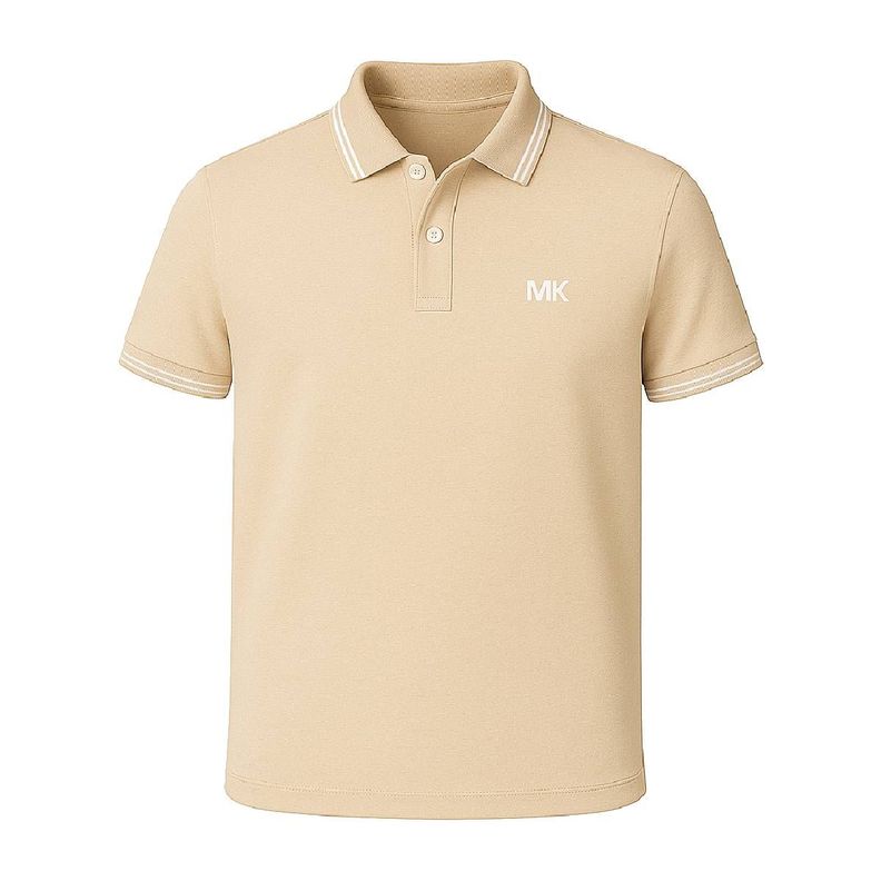 Polera MK Beige Con Cuello Linea Blanca Talla S-0
