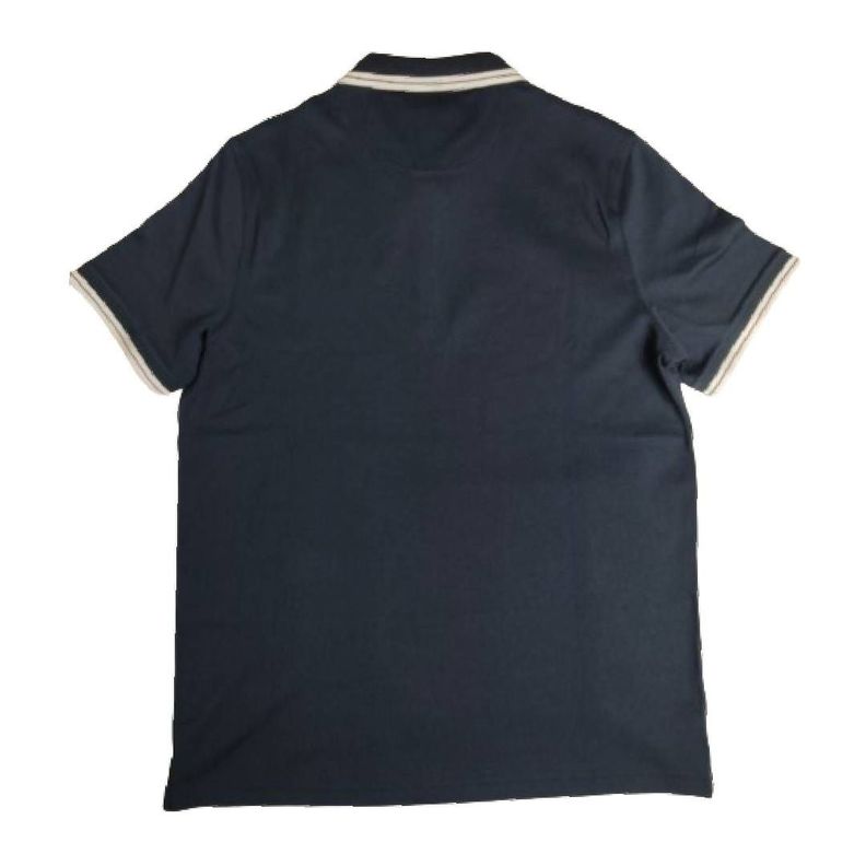 Polera MK Azul Marino Con Cuello Linea Blanca Talla L-2