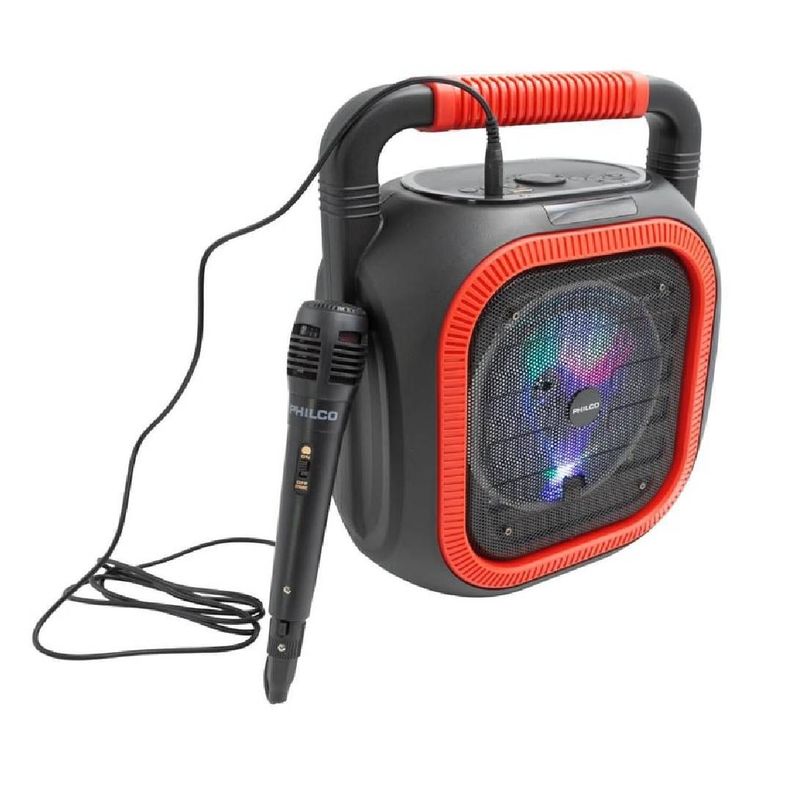 Parlante de Karaoke Philco 765RD 6.5 TWS, Luces RGB, Rojo-2