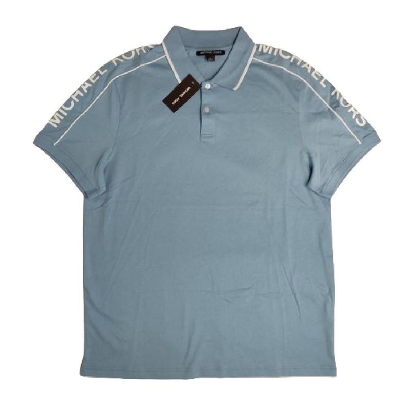 Polera MK Celeste Con Cuello Linea Blanca Talla Xl-0