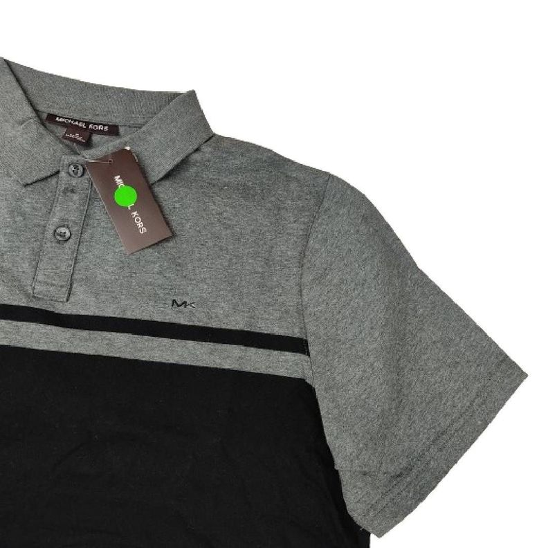 Polera MK Gris Oscuro/negro Con Cuello Talla M-3
