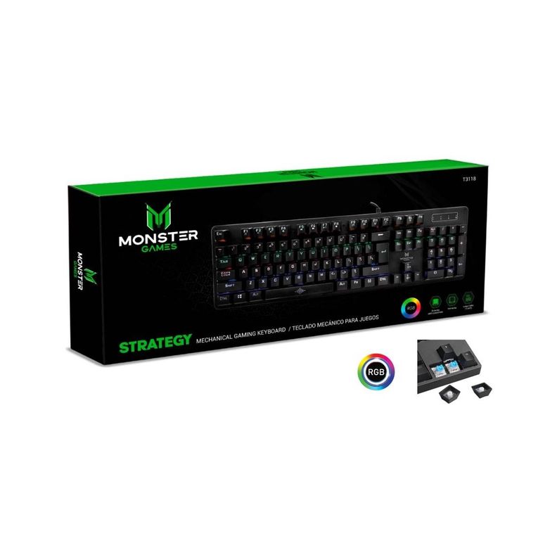 Teclado Monster Gamer Strategy T3118-1