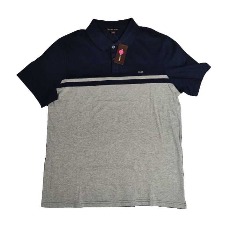Polera MK Azul Marino/gris Con Cuello Talla L-0