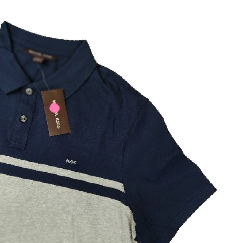 Polera MK Azul Marino/gris Con Cuello Talla L-3