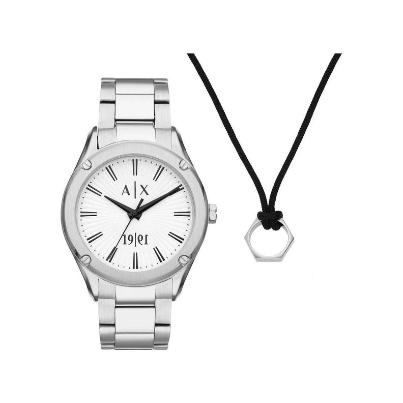 Set Reloj y Collar Armani Exchange Plateado AX7131SET-0