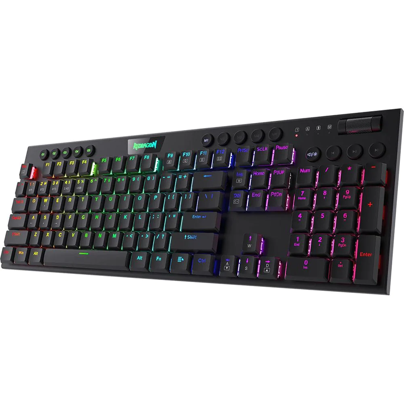 Teclado Mecánico Redragon Horus FS K618SP Negro Inalambrico-1
