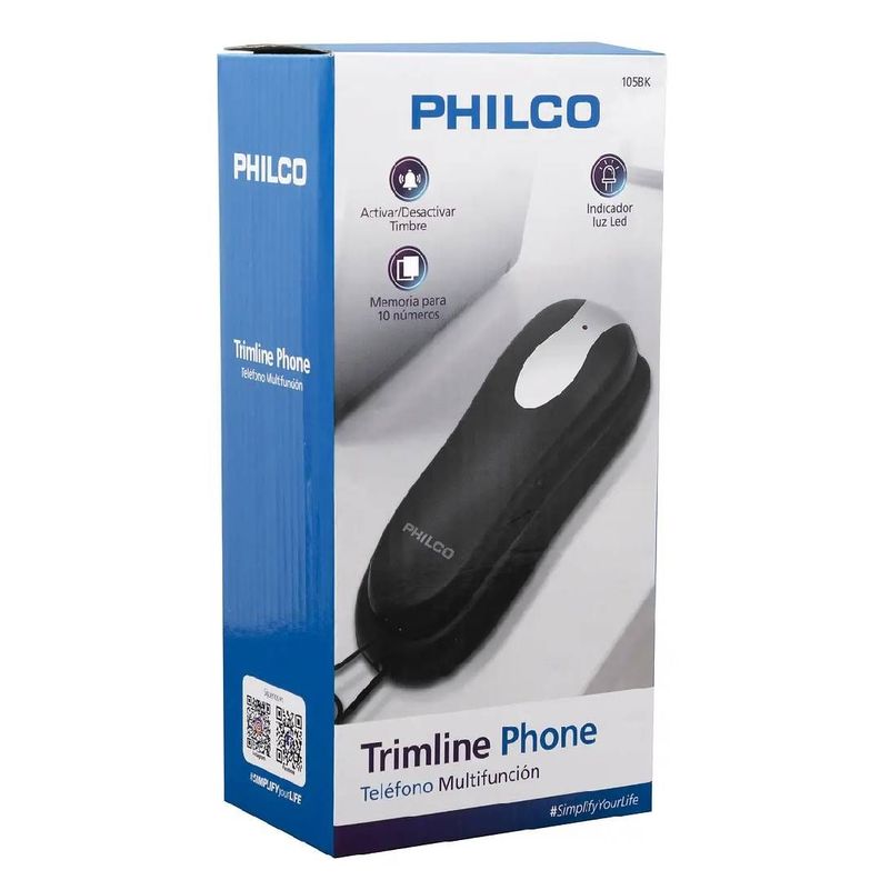 Telefono Fijo Philco Tipo Gondola 105BK Negro-1