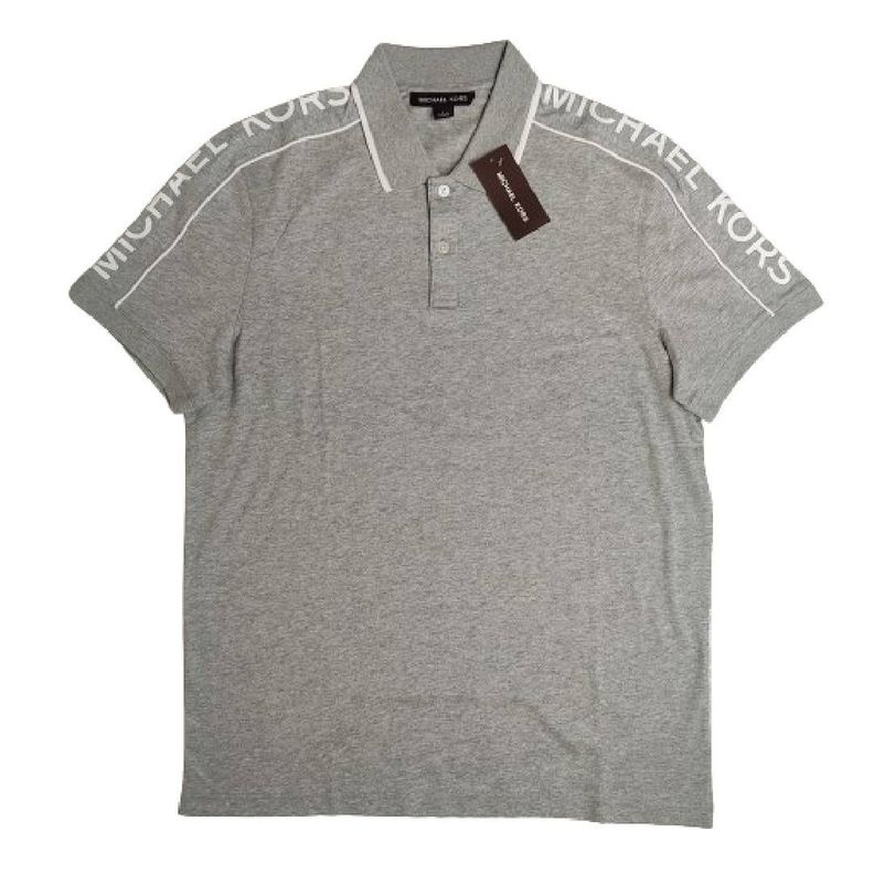 Polera MK Gris Con Cuello Linea Blanca Talla S-0