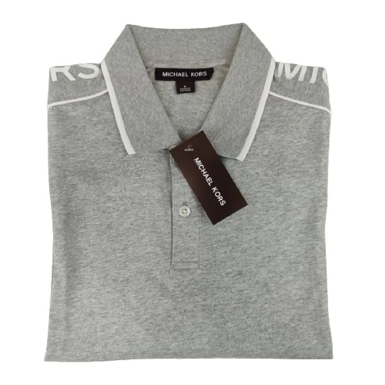 Polera MK Gris Con Cuello Linea Blanca Talla S-2