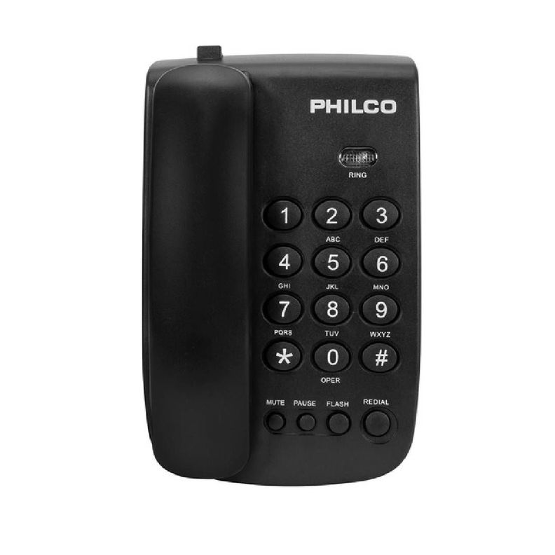 Teléfono de Sobremesa Philco Flash y Silencio Negro-0
