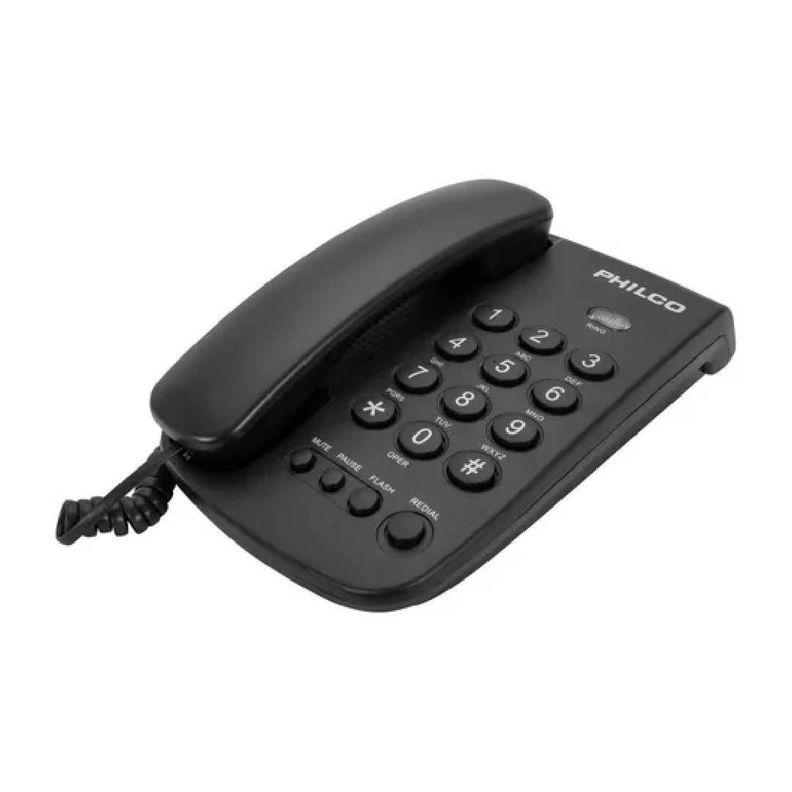 Teléfono de Sobremesa Philco Flash y Silencio Negro-1
