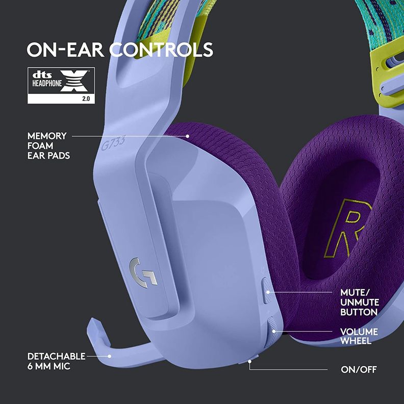 Audífonos Logitech G733 Lightspeed Wireless RGB LILA-2