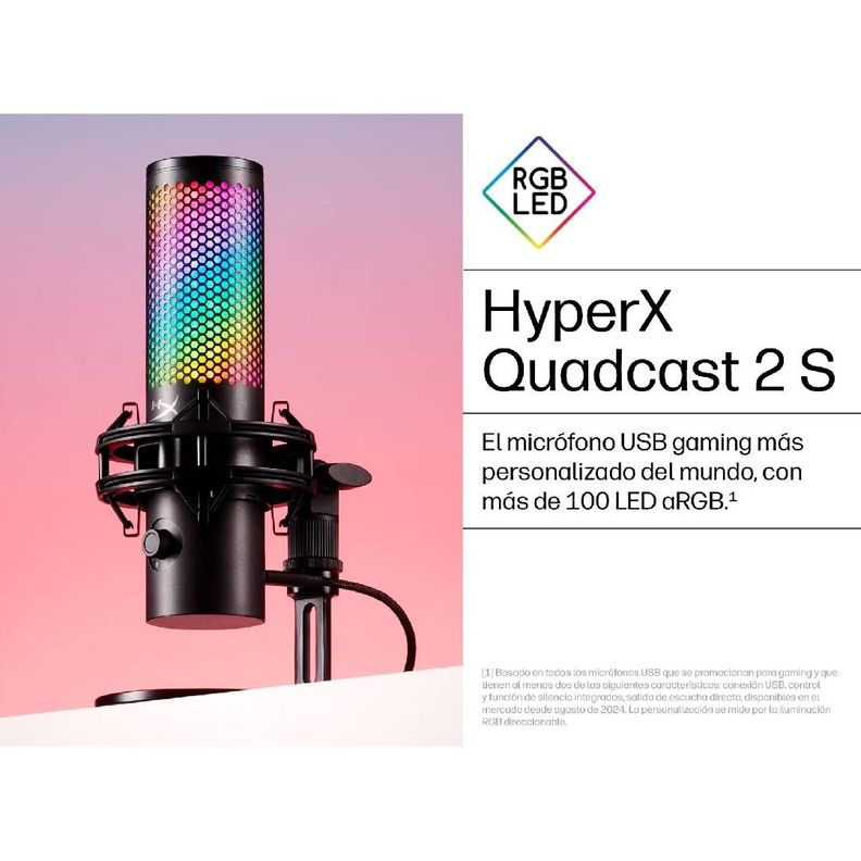 Microfono HyperX Quadcast 2 S Negro-1