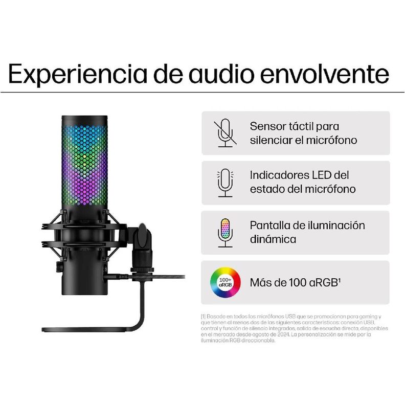 Microfono HyperX Quadcast 2 S Negro-7