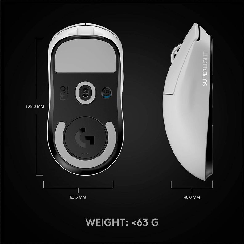 Mouse Gamer Logitech PRO X Superlight Wireless 25k Blanco-5