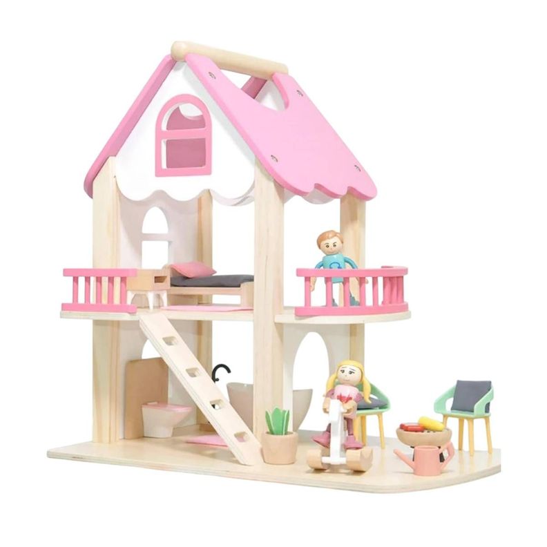 Casa Nórdica De Muñeca De Madera-0