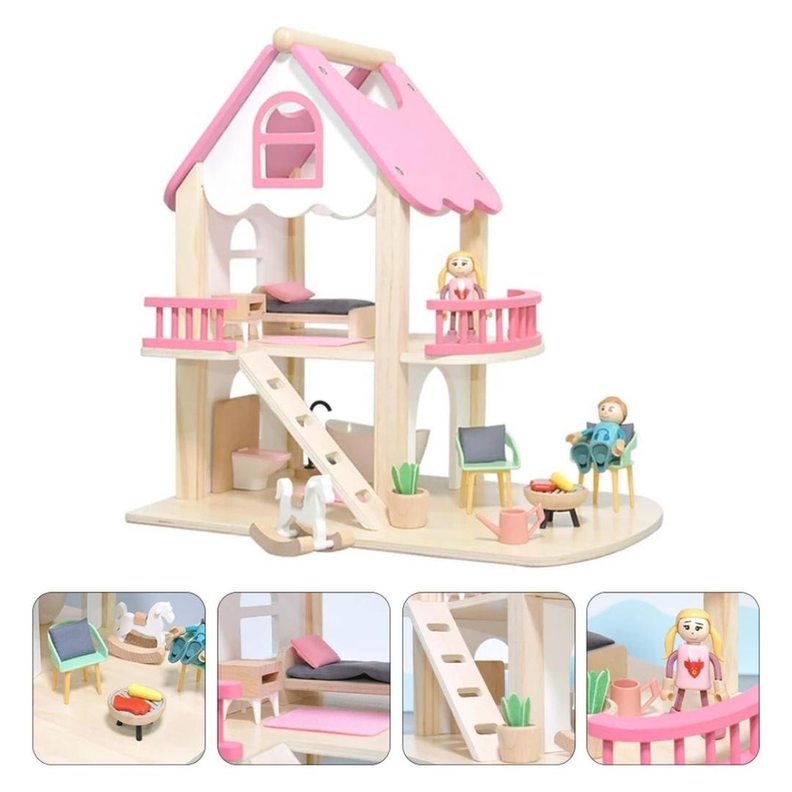 Casa Nórdica De Muñeca De Madera-1