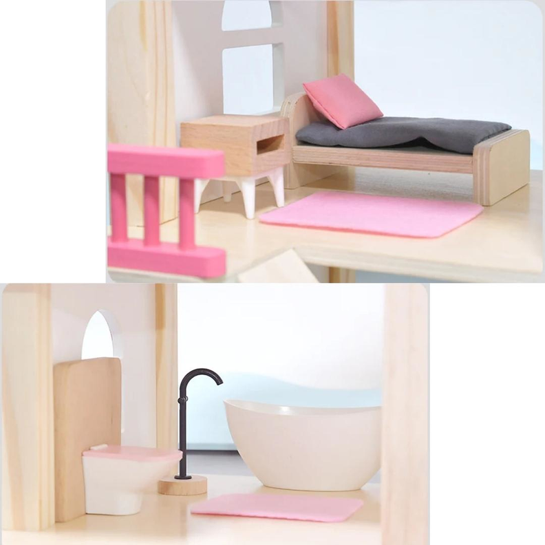Casa Nórdica De Muñeca De Madera-2