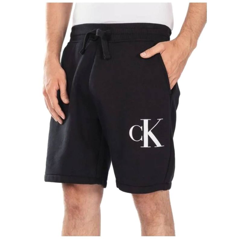 Short Calvin Klein negro con logo en blanco talla M-0