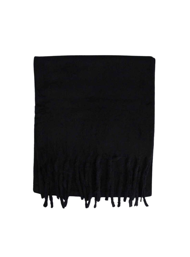 Bufanda Alpaca Lisa Con Flecos-1