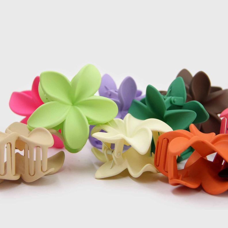 Pinzas Clips Para Cabello Flor Hawaiana Multicolor Pack 12pcs-2