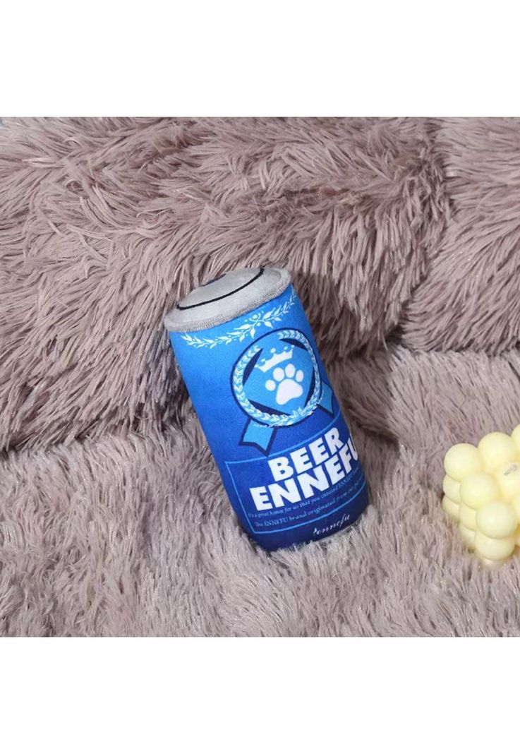 Peluche para perro con forma de lata de cerveza-1